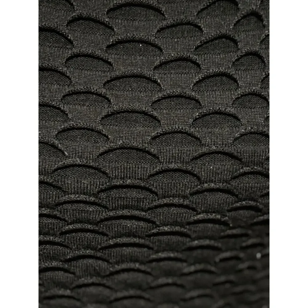 Connected Apparel Knit Honeycomb Sheath Capsule Dress Black Sz M Career classic